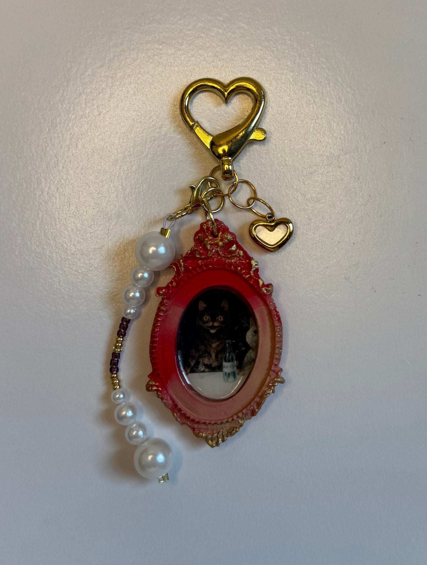 Crazy Cat Cameo Keychains
