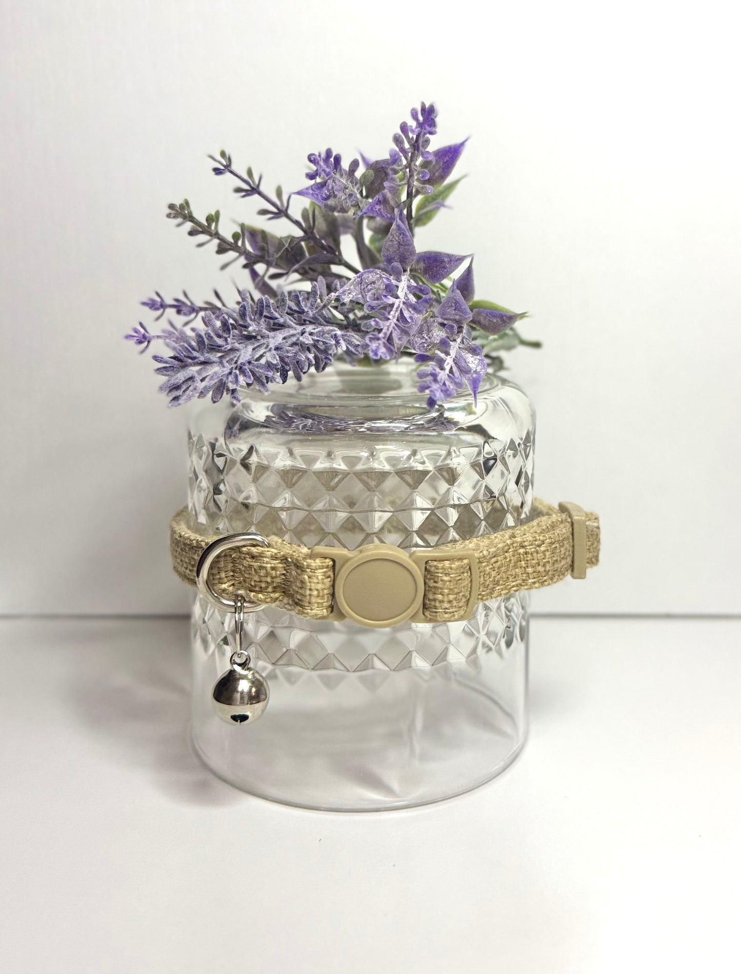 Hemp Fabric Beige Breakaway Cat Collar
