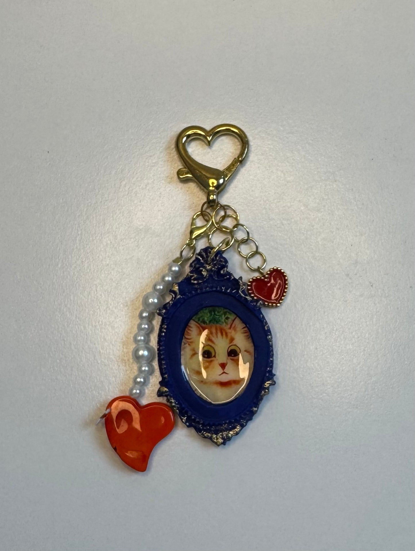 Crazy Cat Cameo Keychains